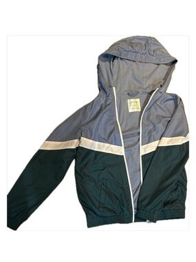 Vintage Style ZINE Colorblock Windbreaker Light Cropped Zip-up Jacket